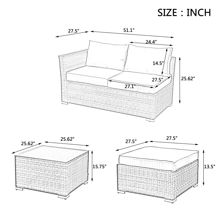 Patio Furniture Set 4 pcs